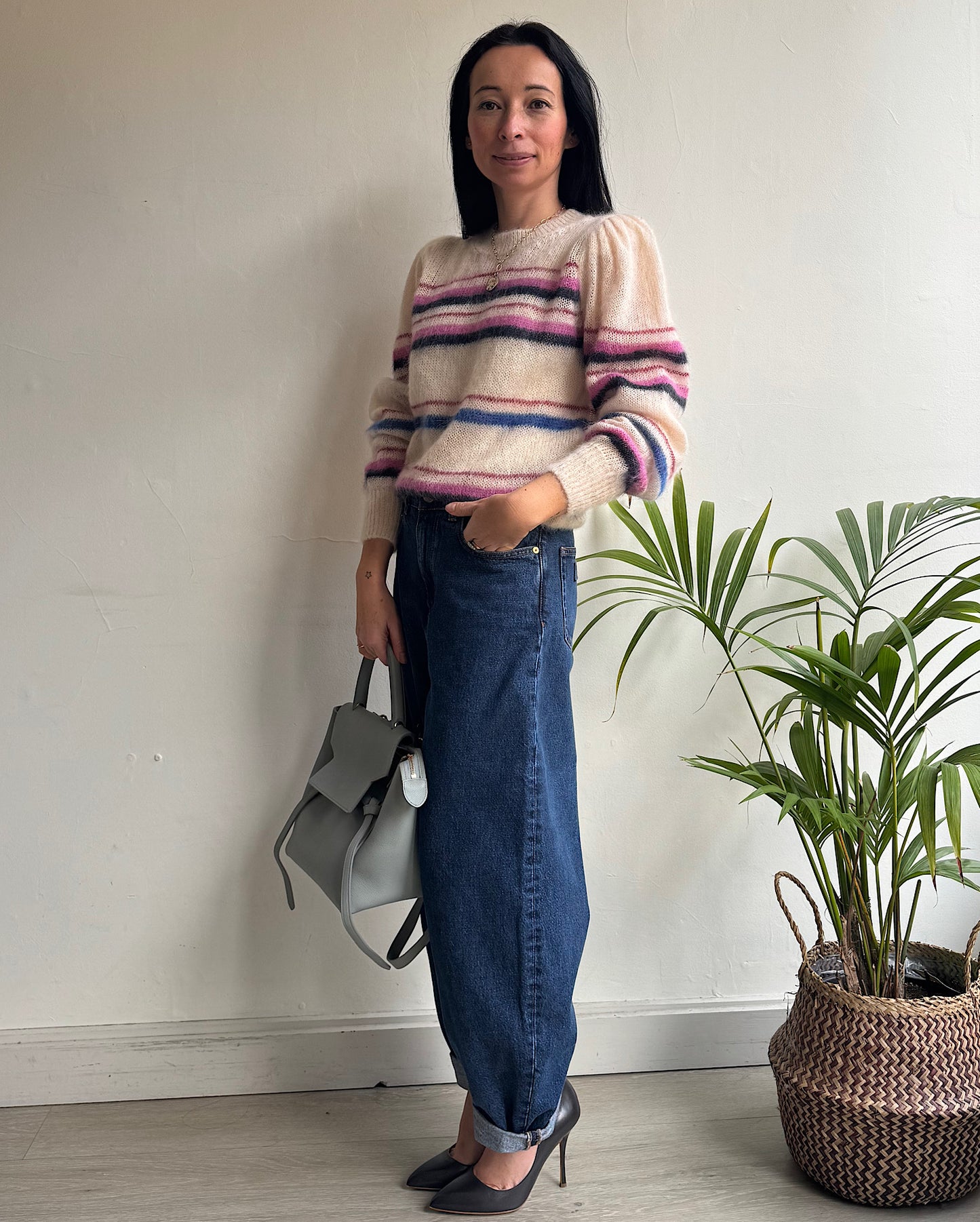 Debie Stripe Mohair Jumper ~ Size 8