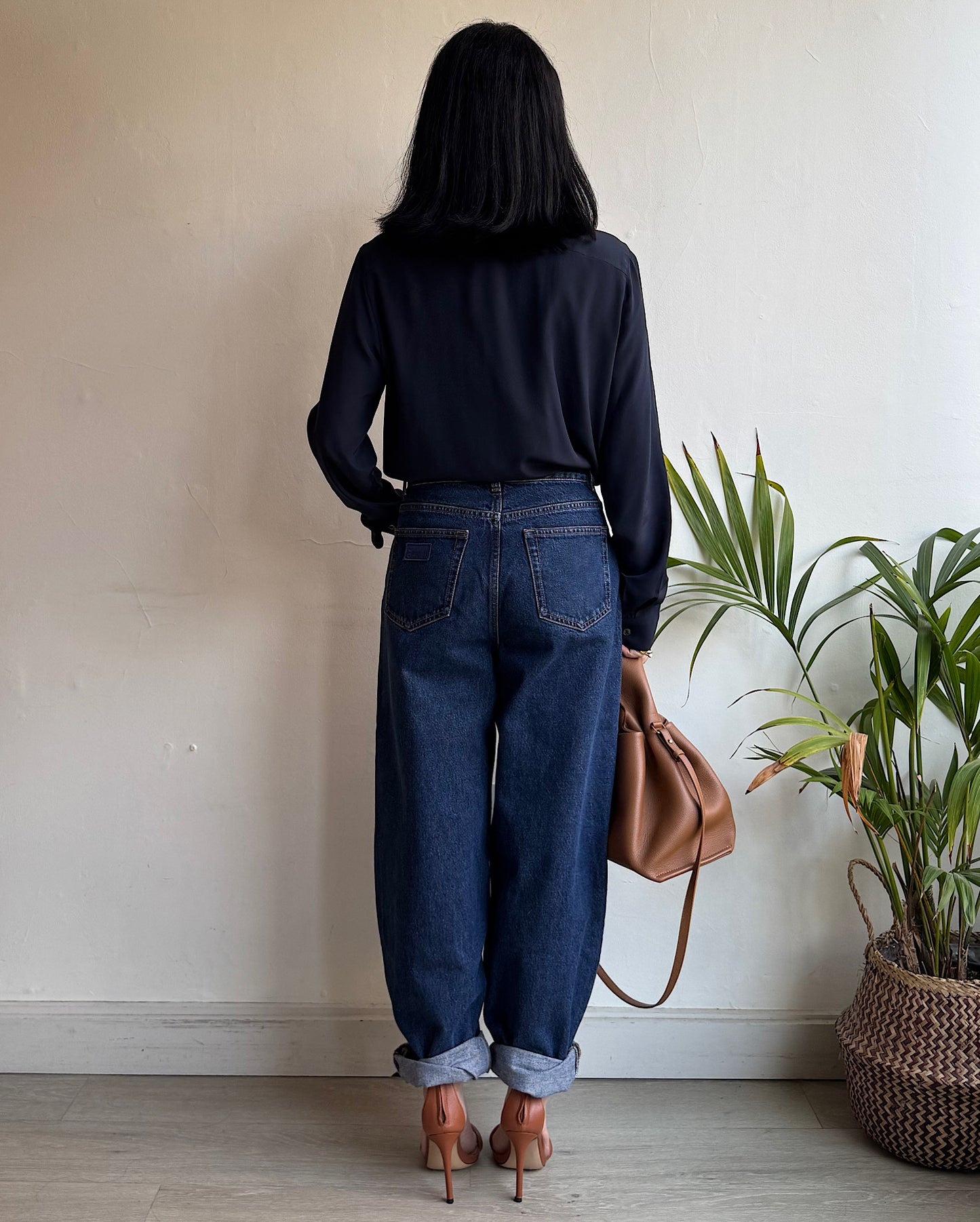 Navy Silk Blouse ~ Size 12