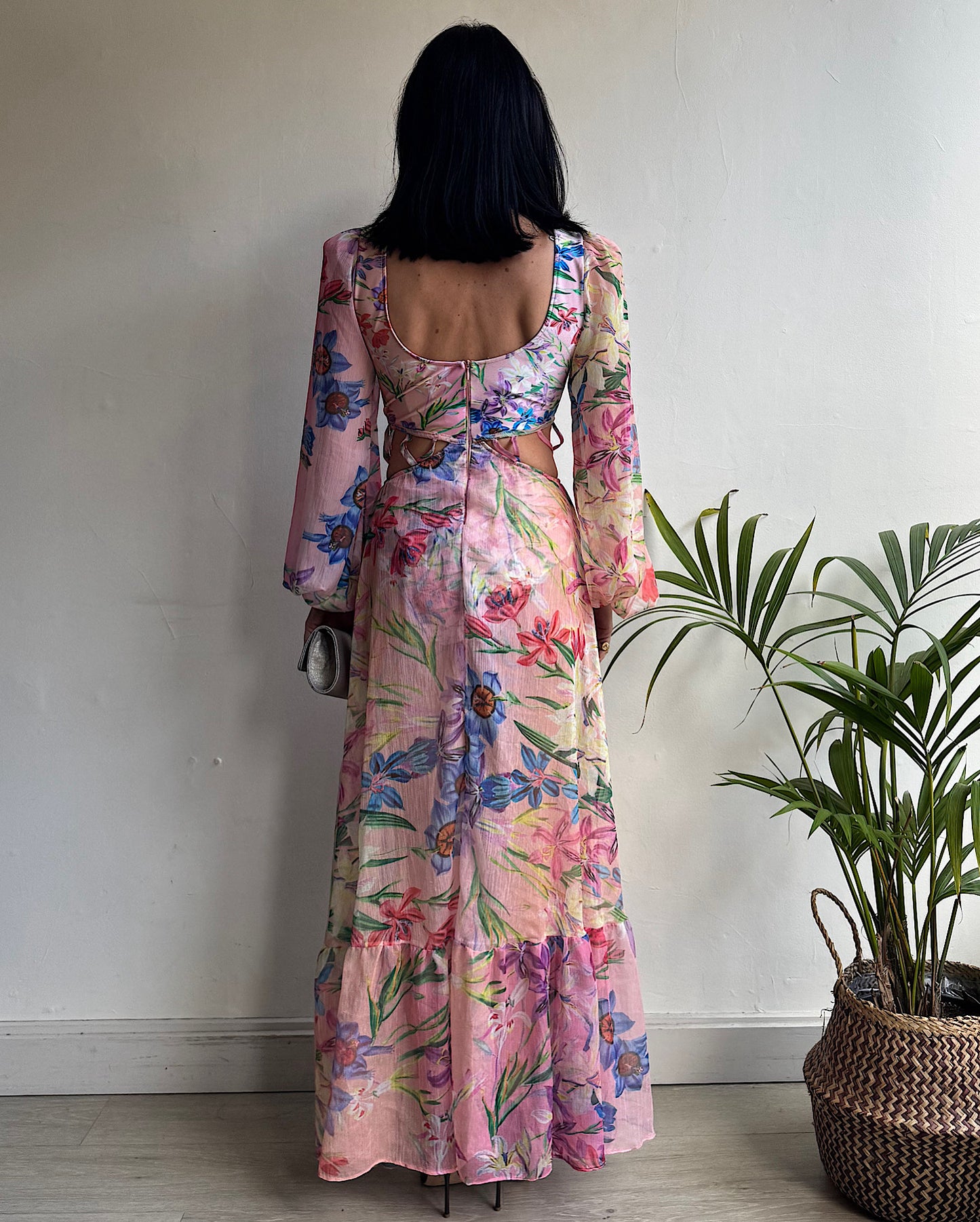 Floral Silk Dress ~ Size 8