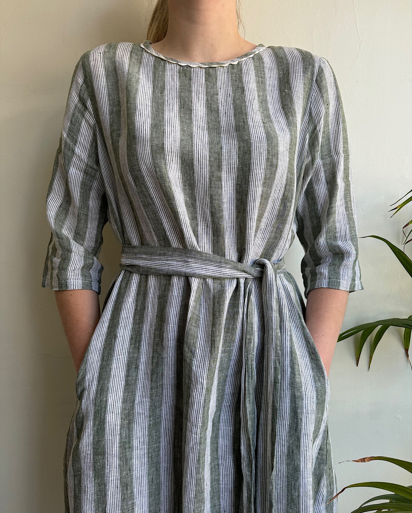 SALE Stripe Linen Dress ~ Size XS