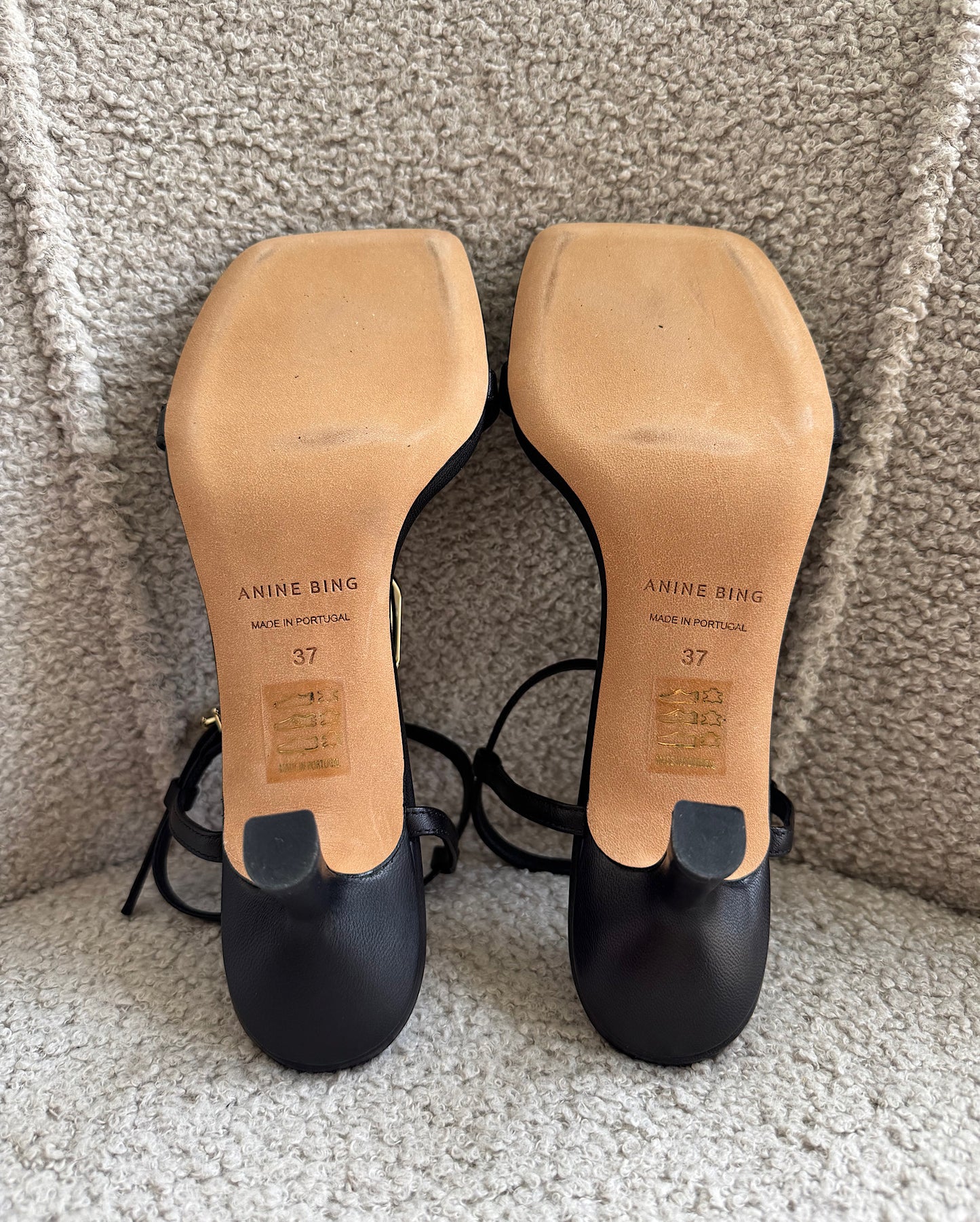 Black Heeled Sandals ~ Size 4