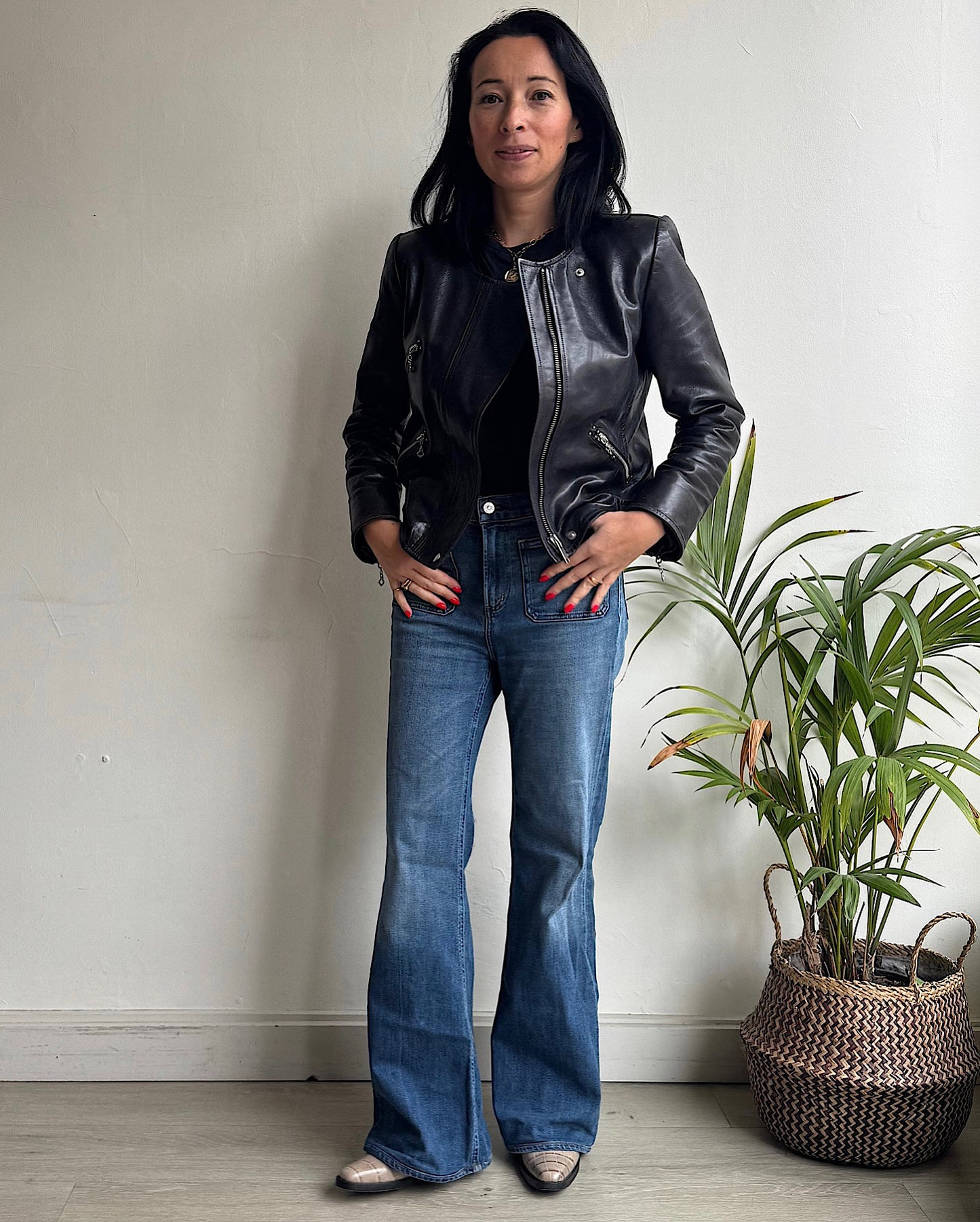 Black Leather Jacket ~ Size 10