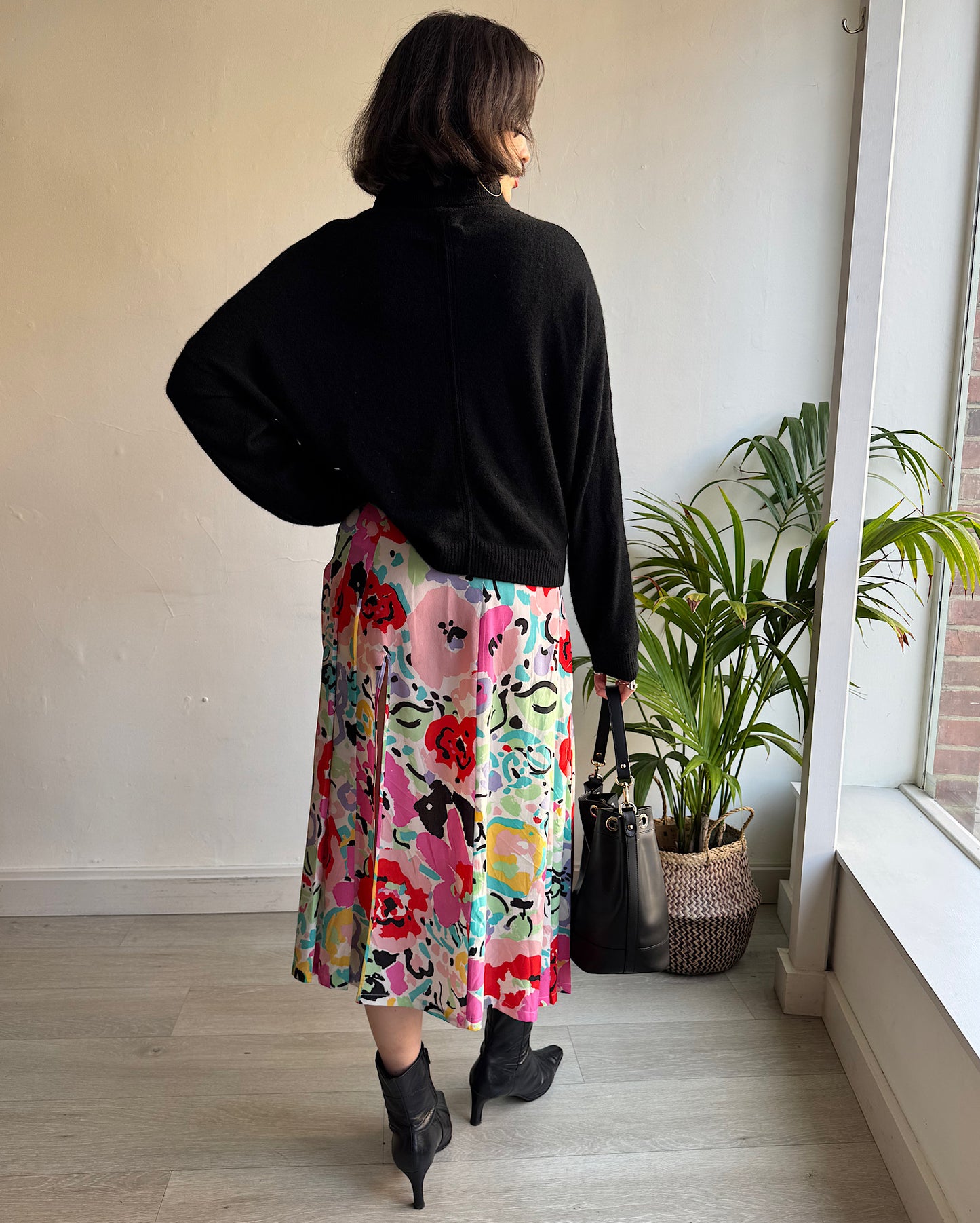 Patterned Silk Skirt ~ Size S