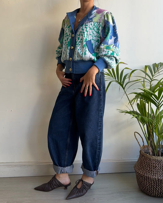 Patterned Knitted Bomber ~ Size M