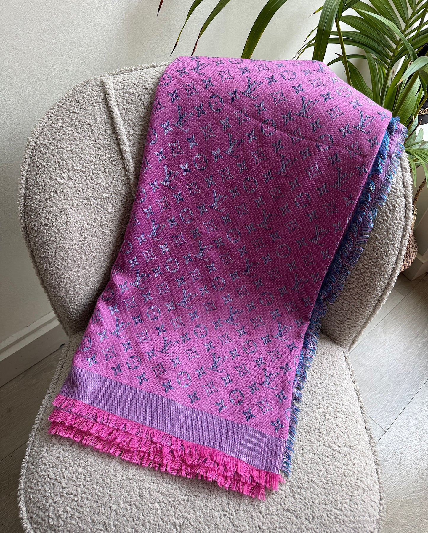 Monogrammed Silk & Wool Scarf