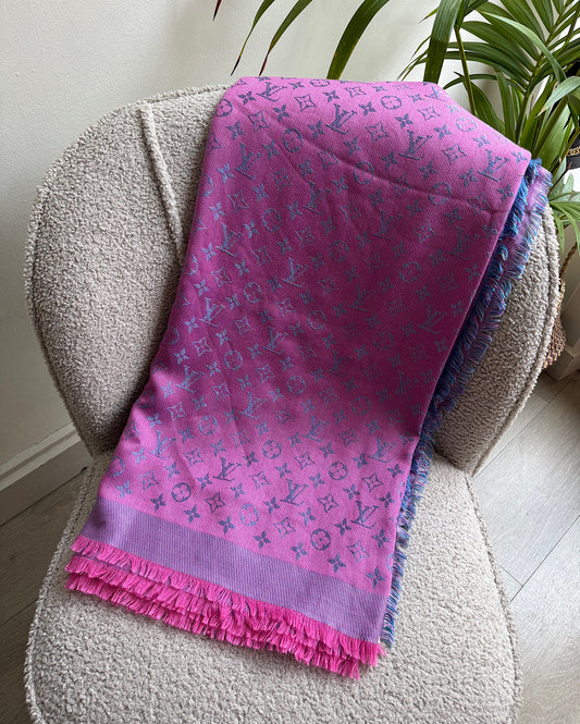 Monogrammed Silk & Wool Scarf