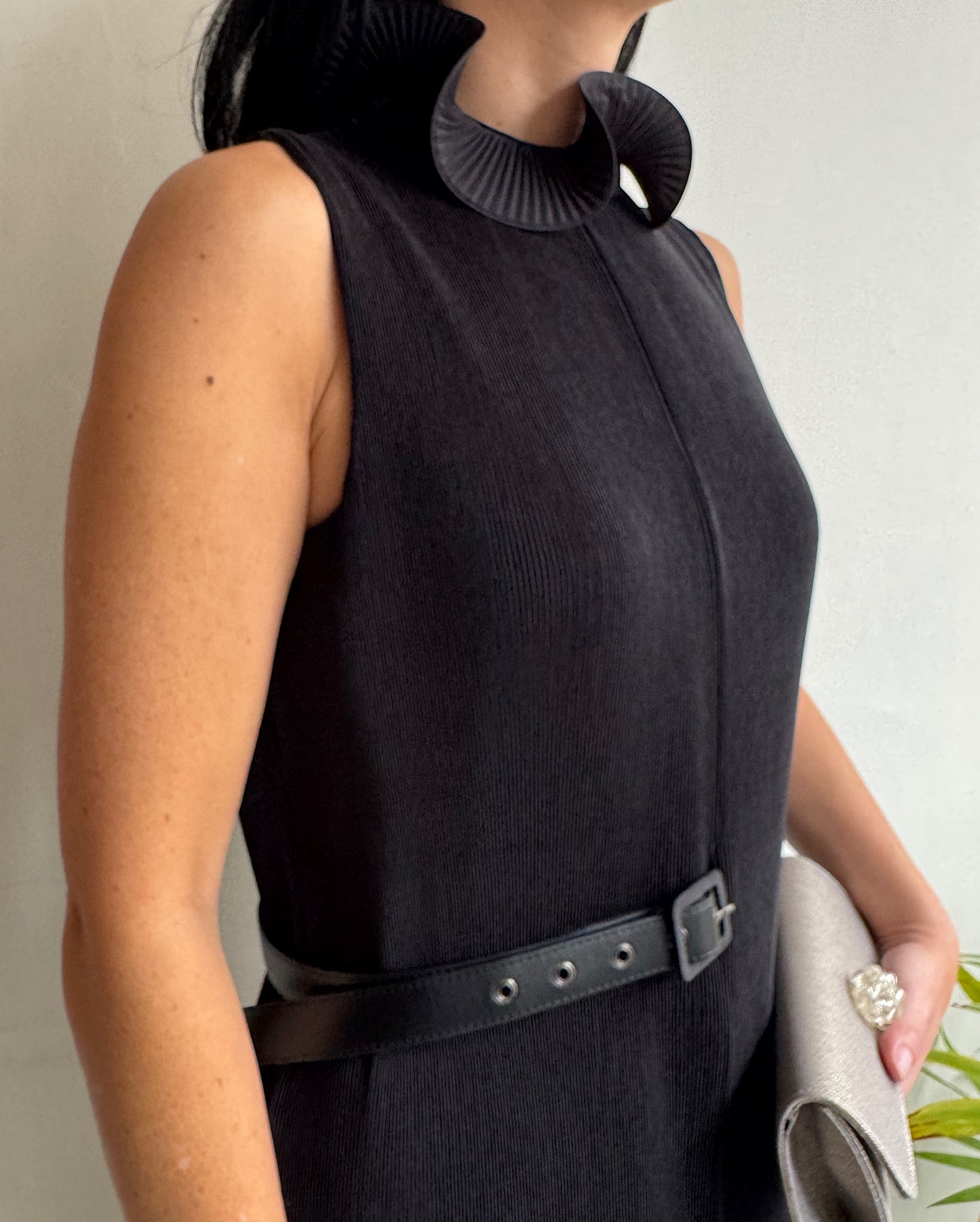 Black Pleated Dress ~ Size S