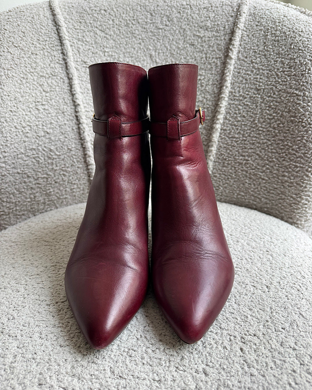 Celine Burgundy Ankle Boots ~ Size 6.5