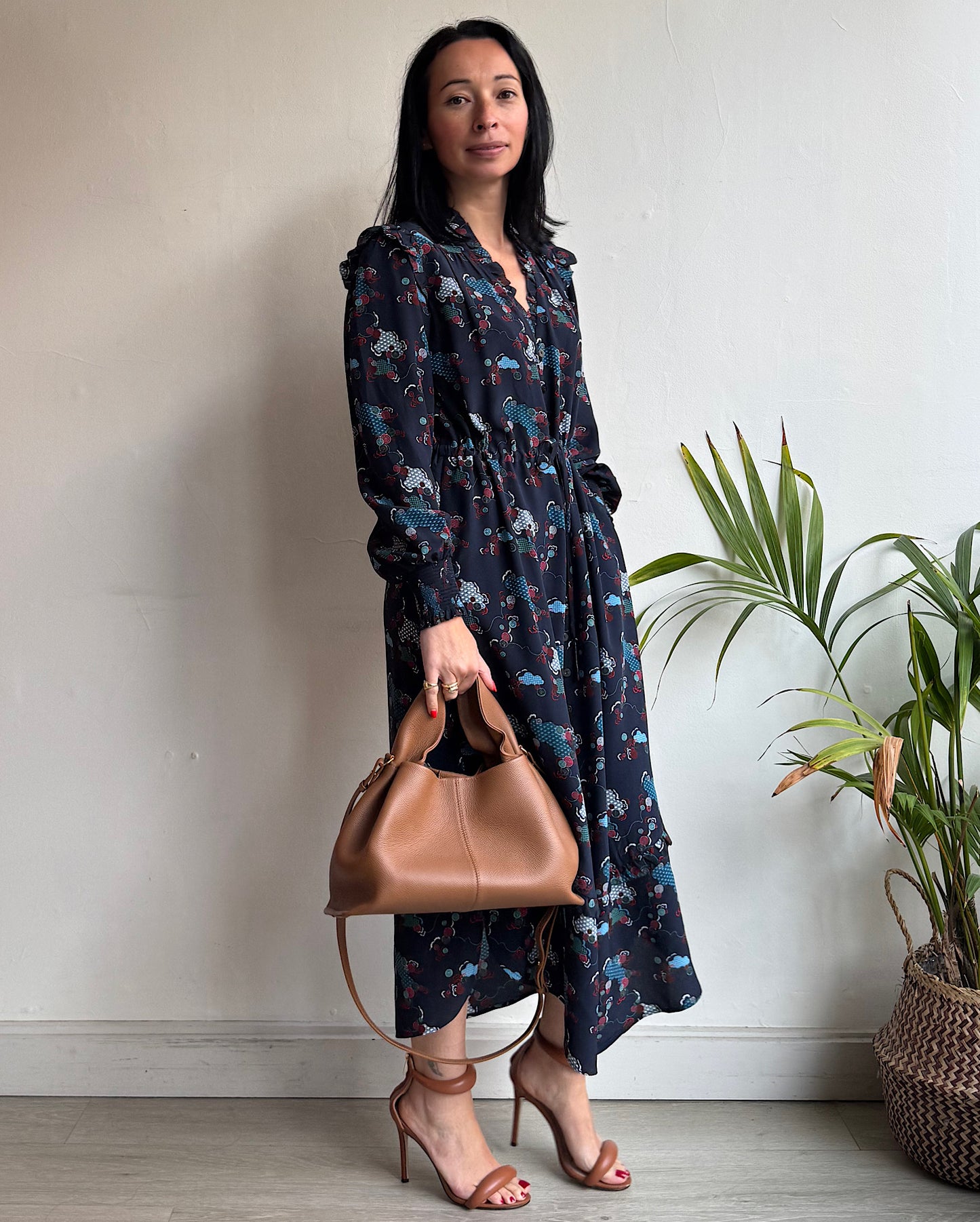 Silk Patterned Dress ~ Size 8