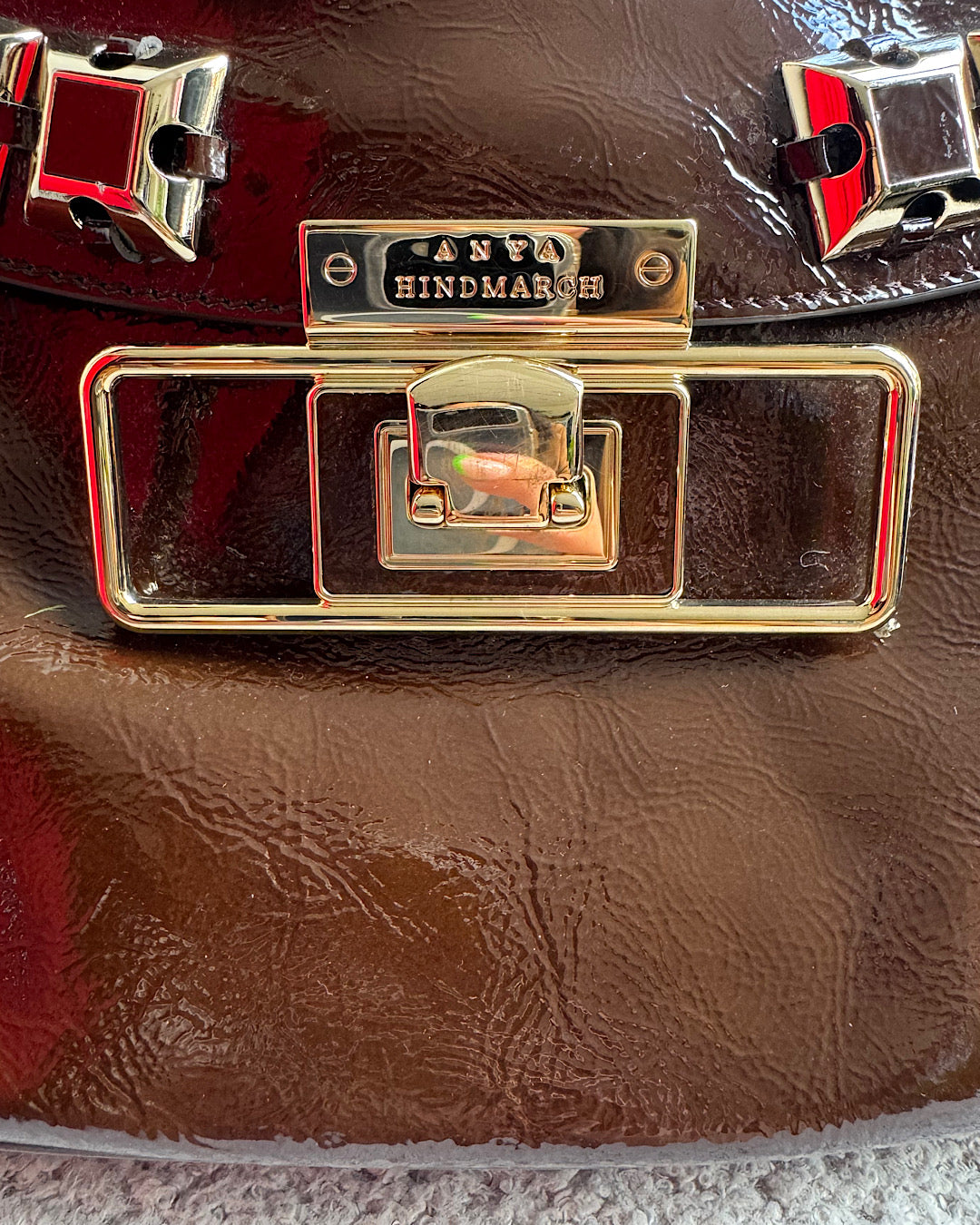 Anya Hindmarch Brown Patent Bag