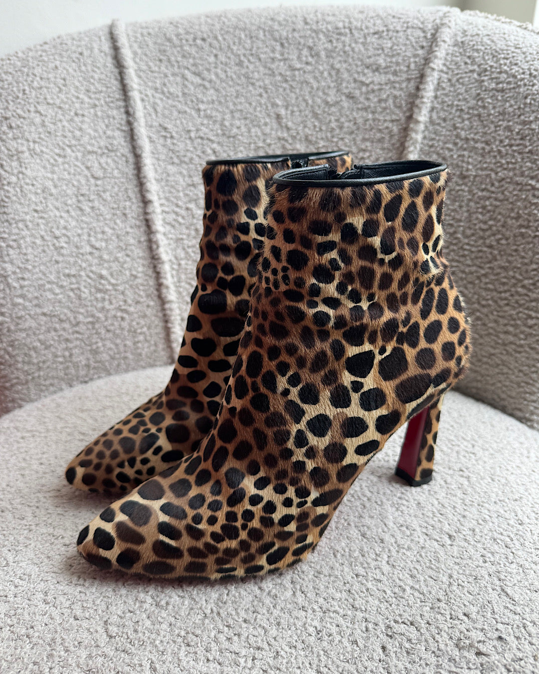 Louboutin Leopard Print Ankle Boots ~ Size 4.5