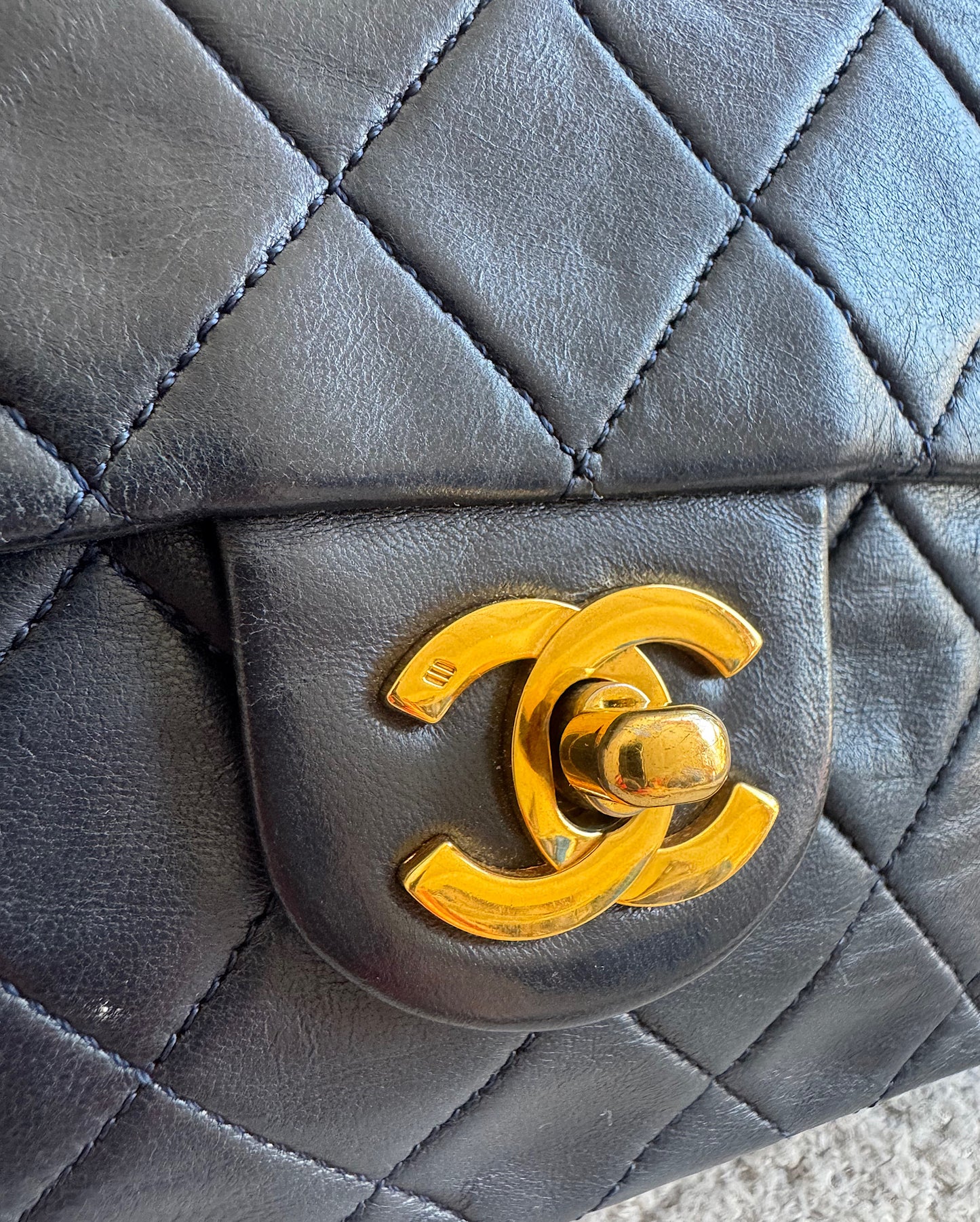 Chanel Navy Square Classic Flap Bag