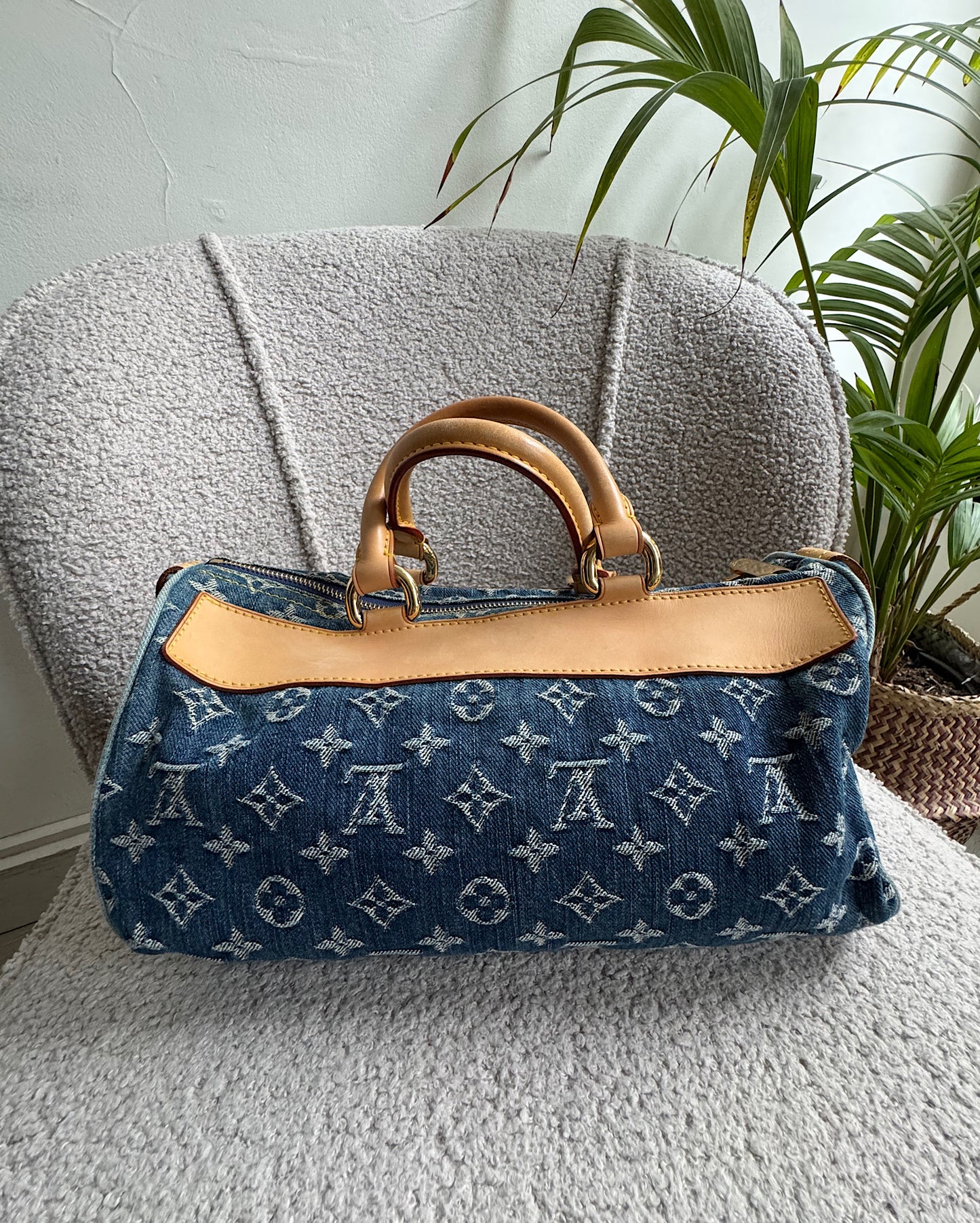 Vintage Denim Speedy Bag