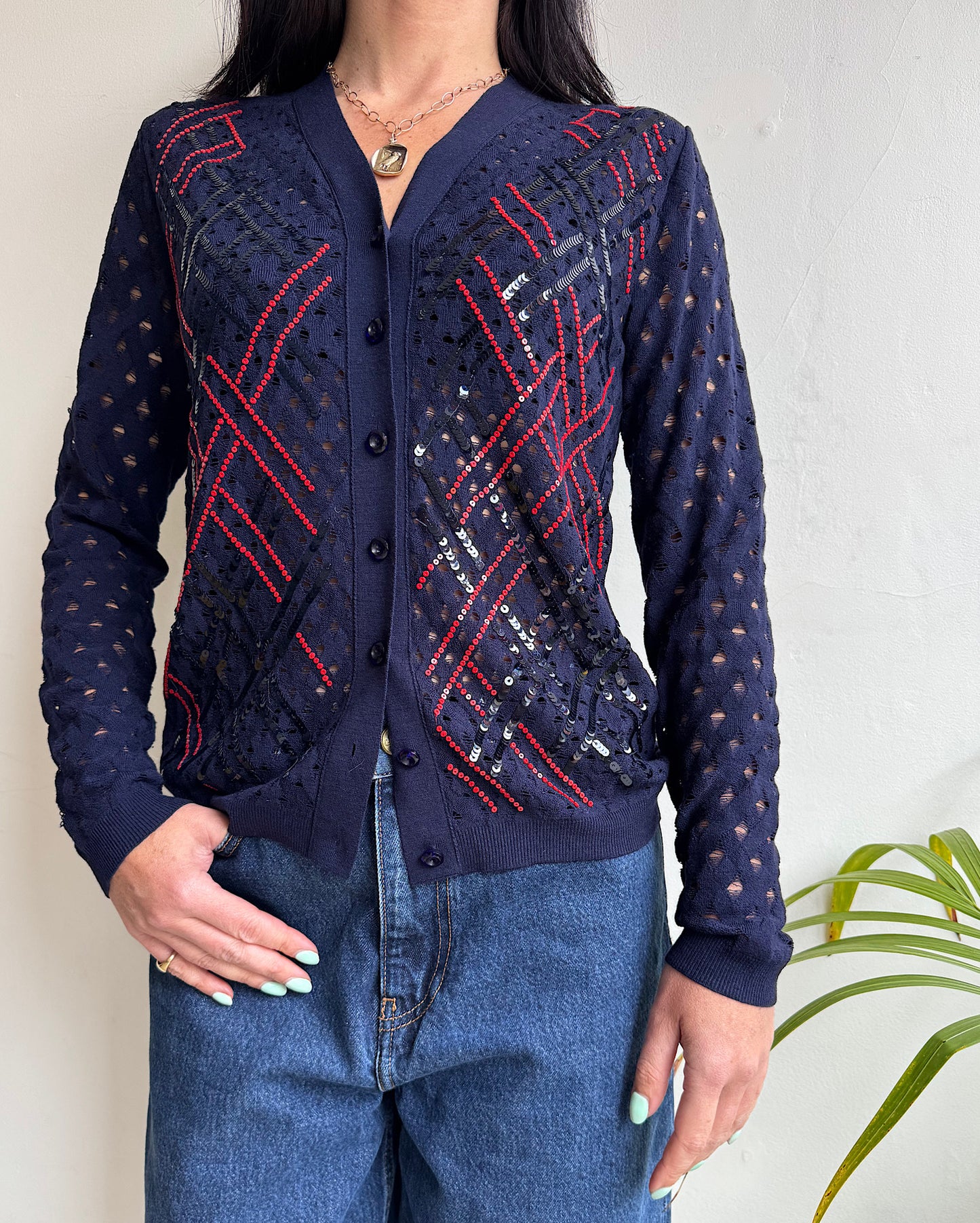 Louis Vuitton Embellished Cardigan ~ Size S