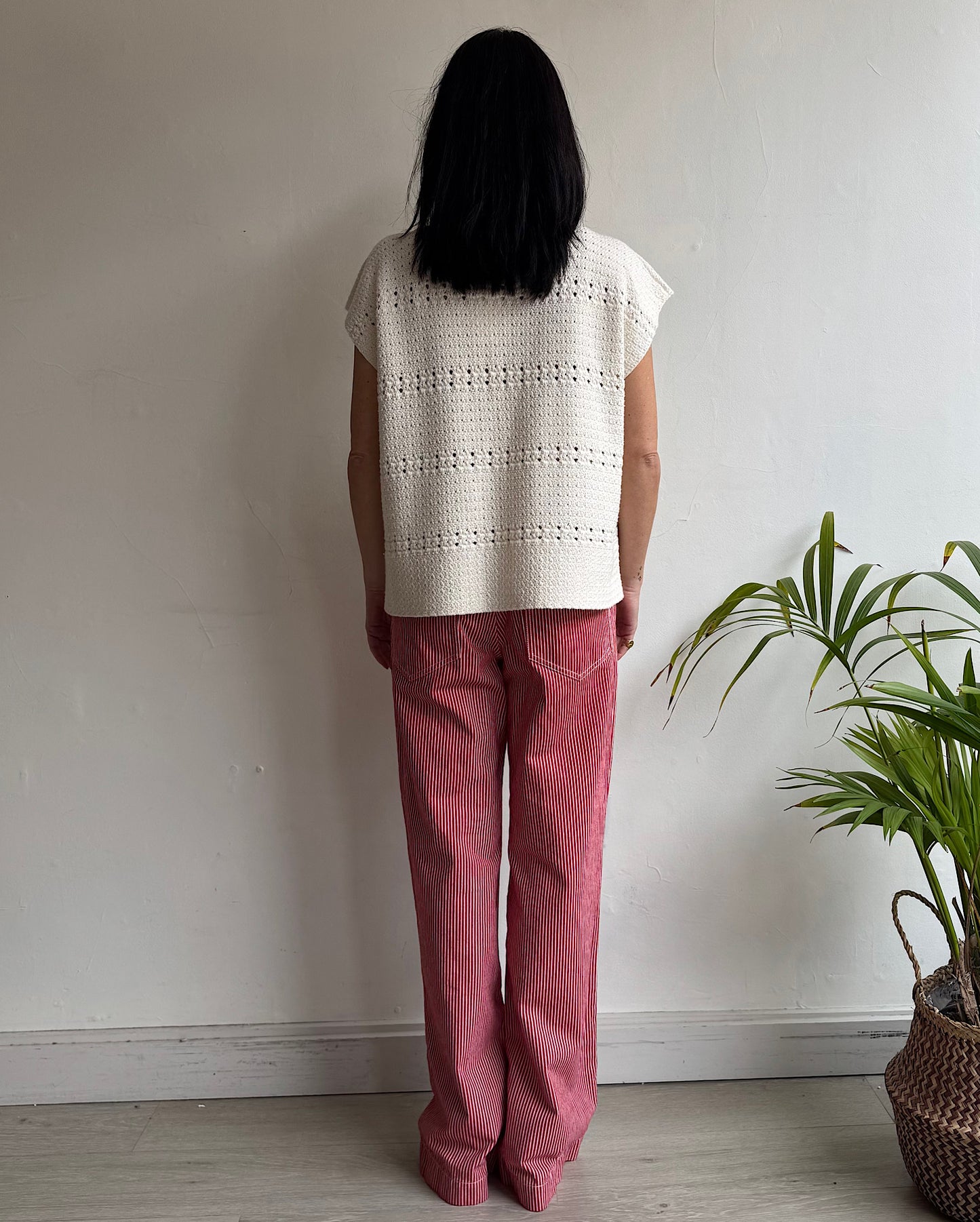 Masscob Red and White Stripe Trousers ~ Size 8