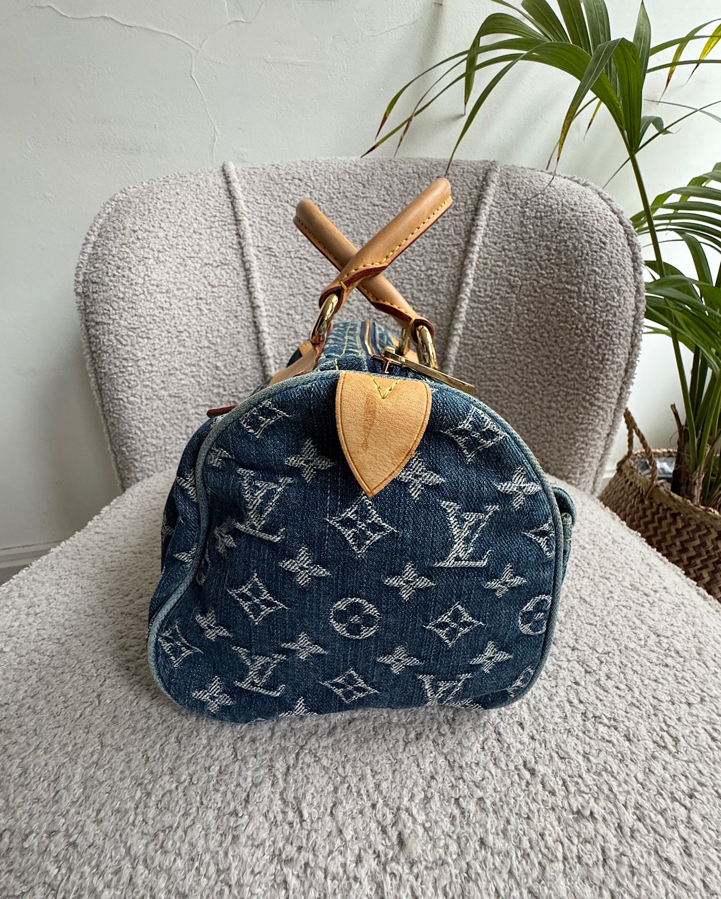 Vintage Denim Speedy Bag