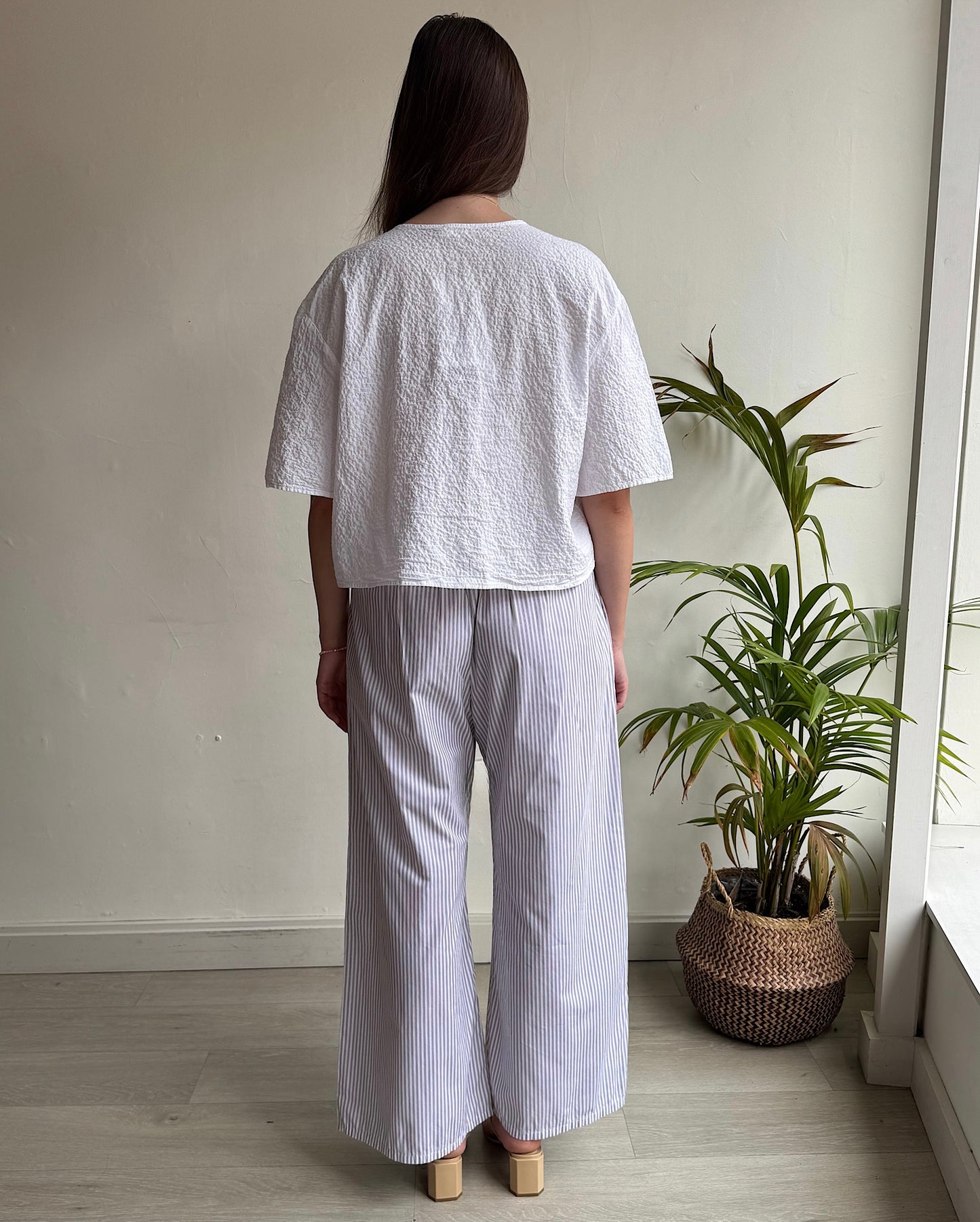 Striped Wide-Leg Trousers ~ Size M