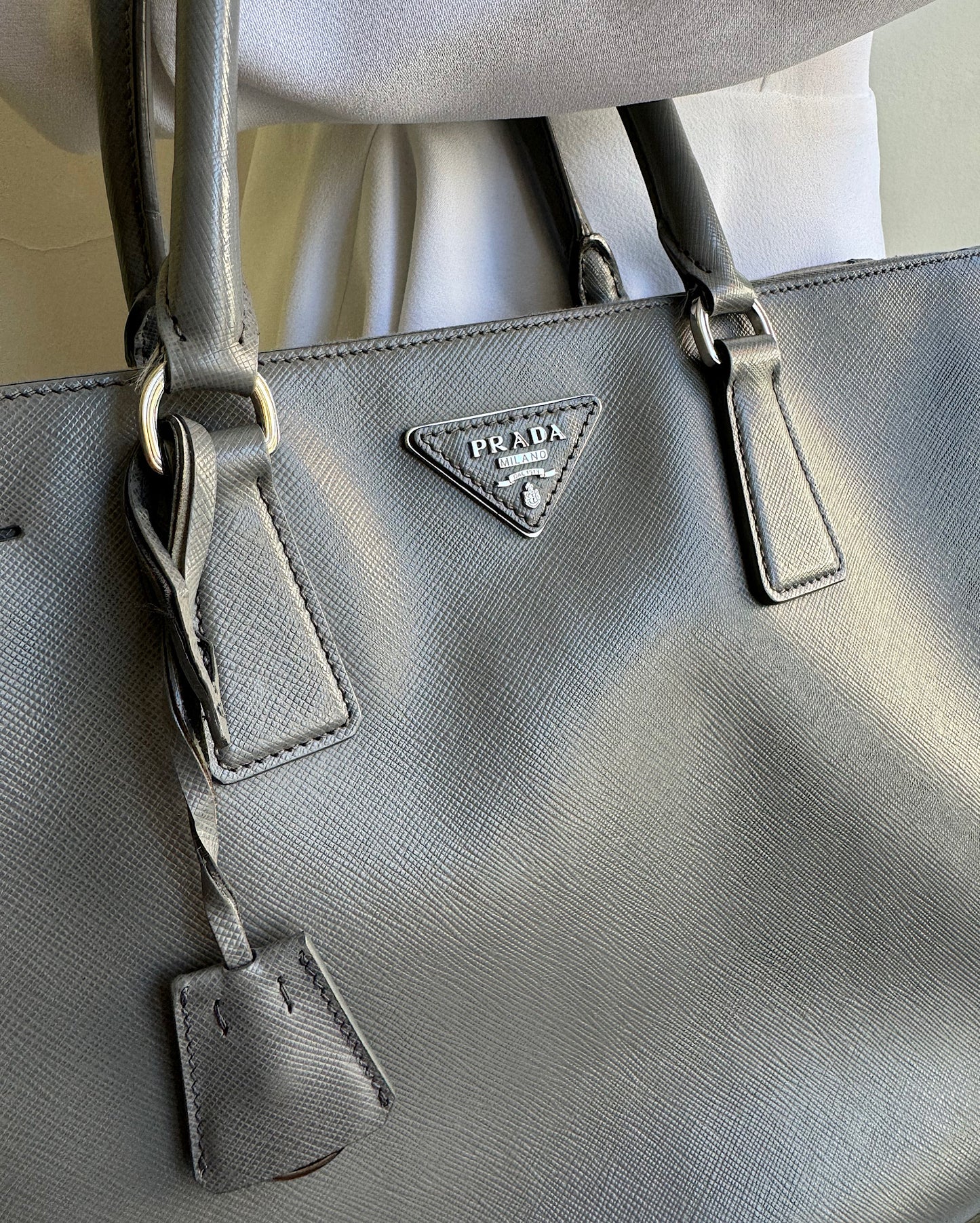 Grey Saffiano Tote