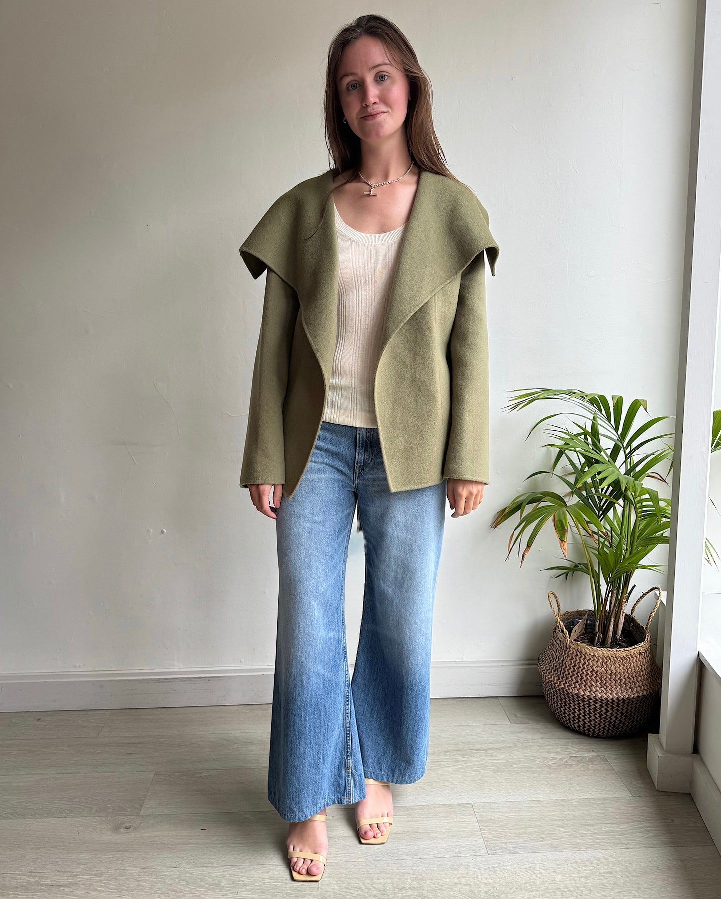 Green Wool Cashmere Coat ~ Size 8/10