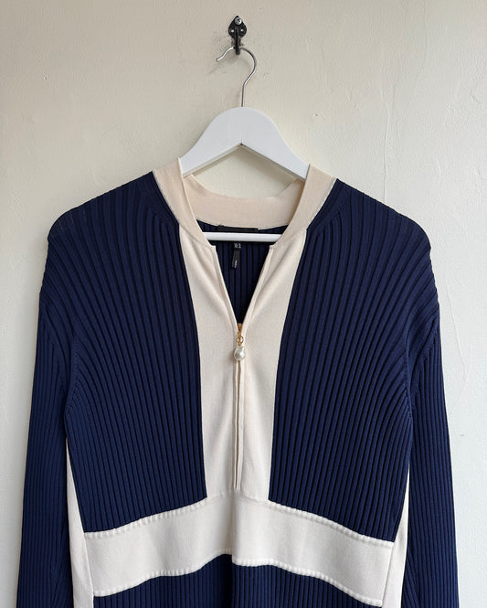 Navy Ribbed Dress ~ Size 16