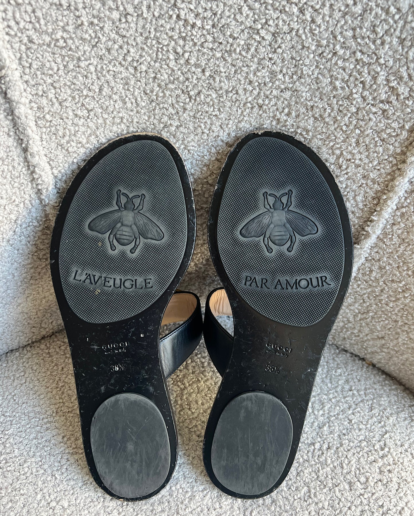 Black GG Sandals ~ Size 38.5/5.5