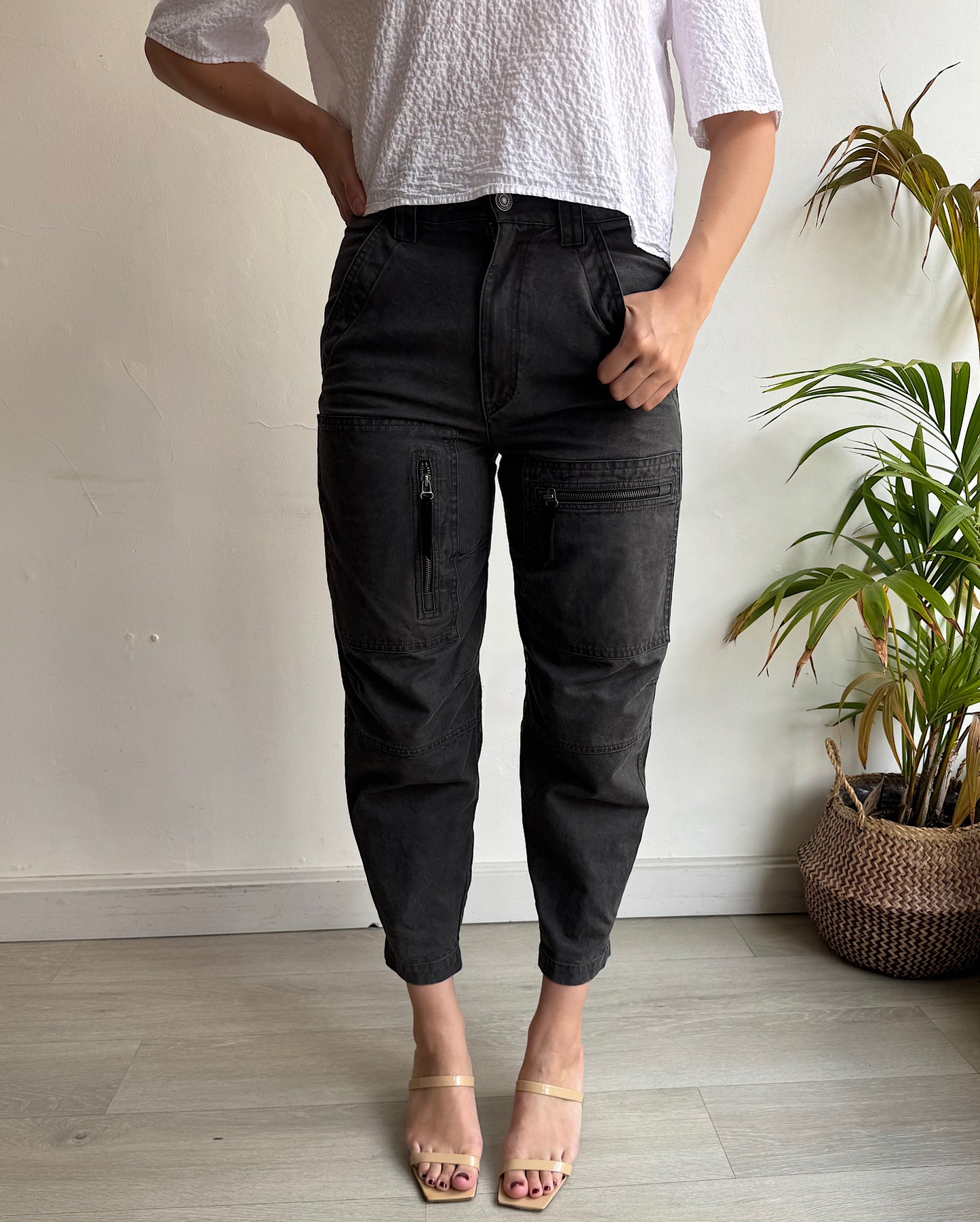 Faded Black Cargos ~ Size 8