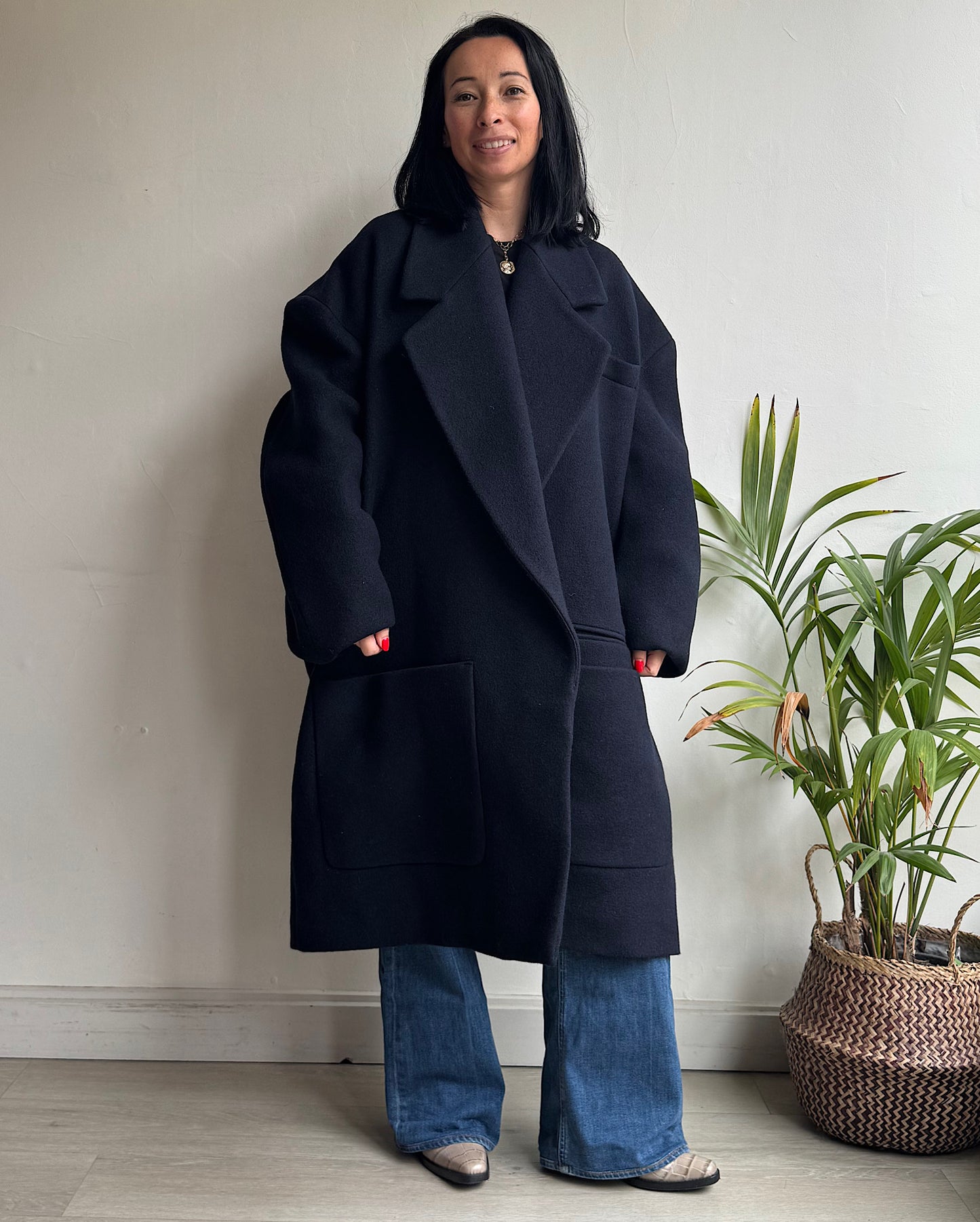 Navy Coat ~ Oversized L/XL