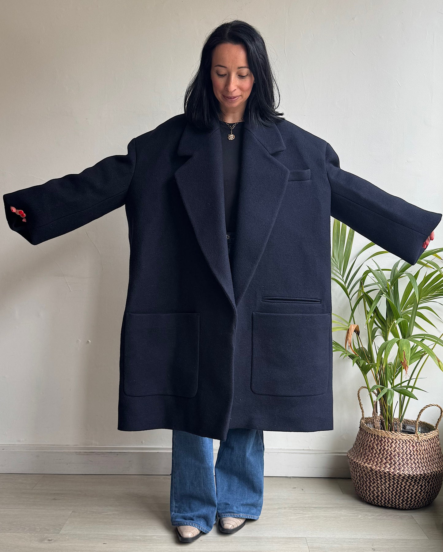 Navy Coat ~ Oversized L/XL