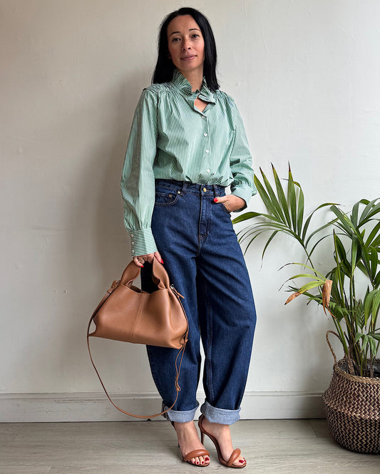 Green Striped Shirt ~ Size S