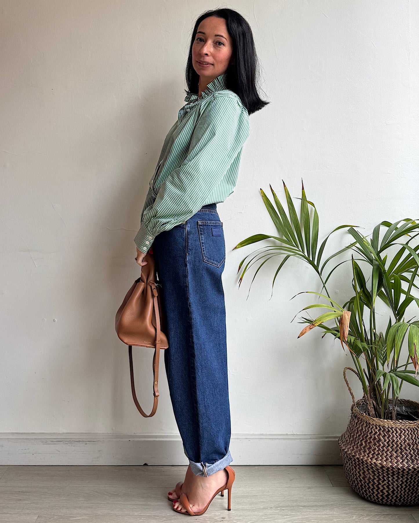 Green Striped Shirt ~ Size S