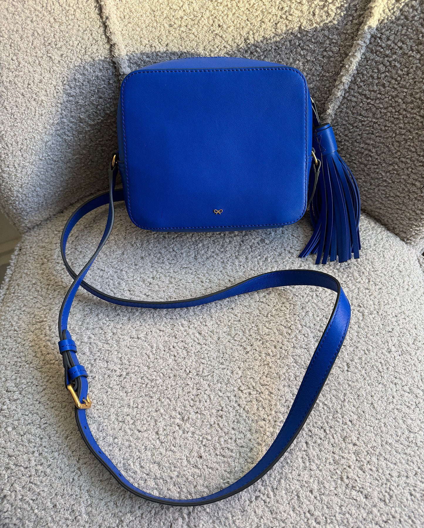 Blue Smiley Crossbody Bag