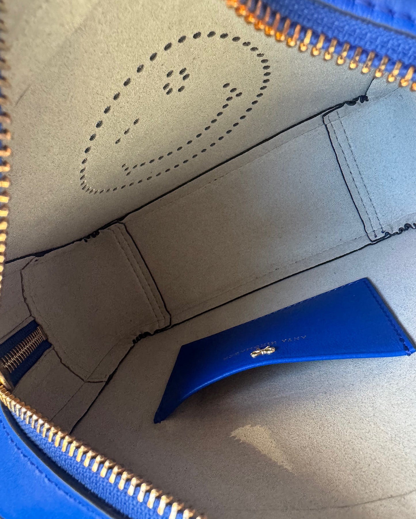 Blue Smiley Crossbody Bag