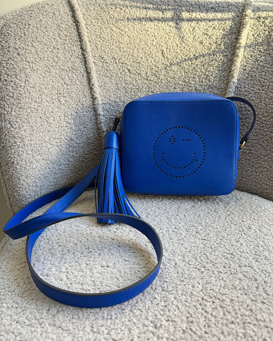 Blue Smiley Crossbody Bag
