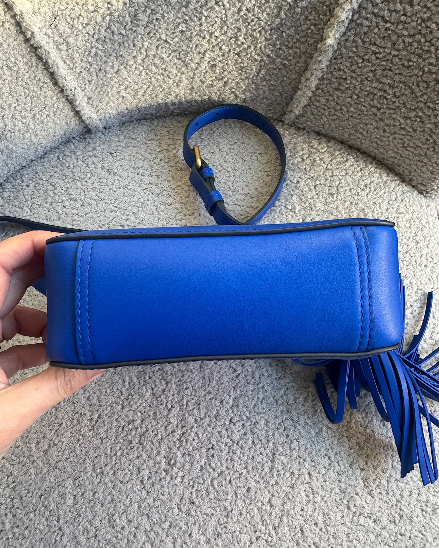 Blue Smiley Crossbody Bag