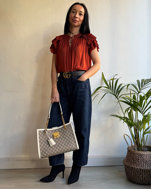 Red Ruffle Top ~ Size 8/10