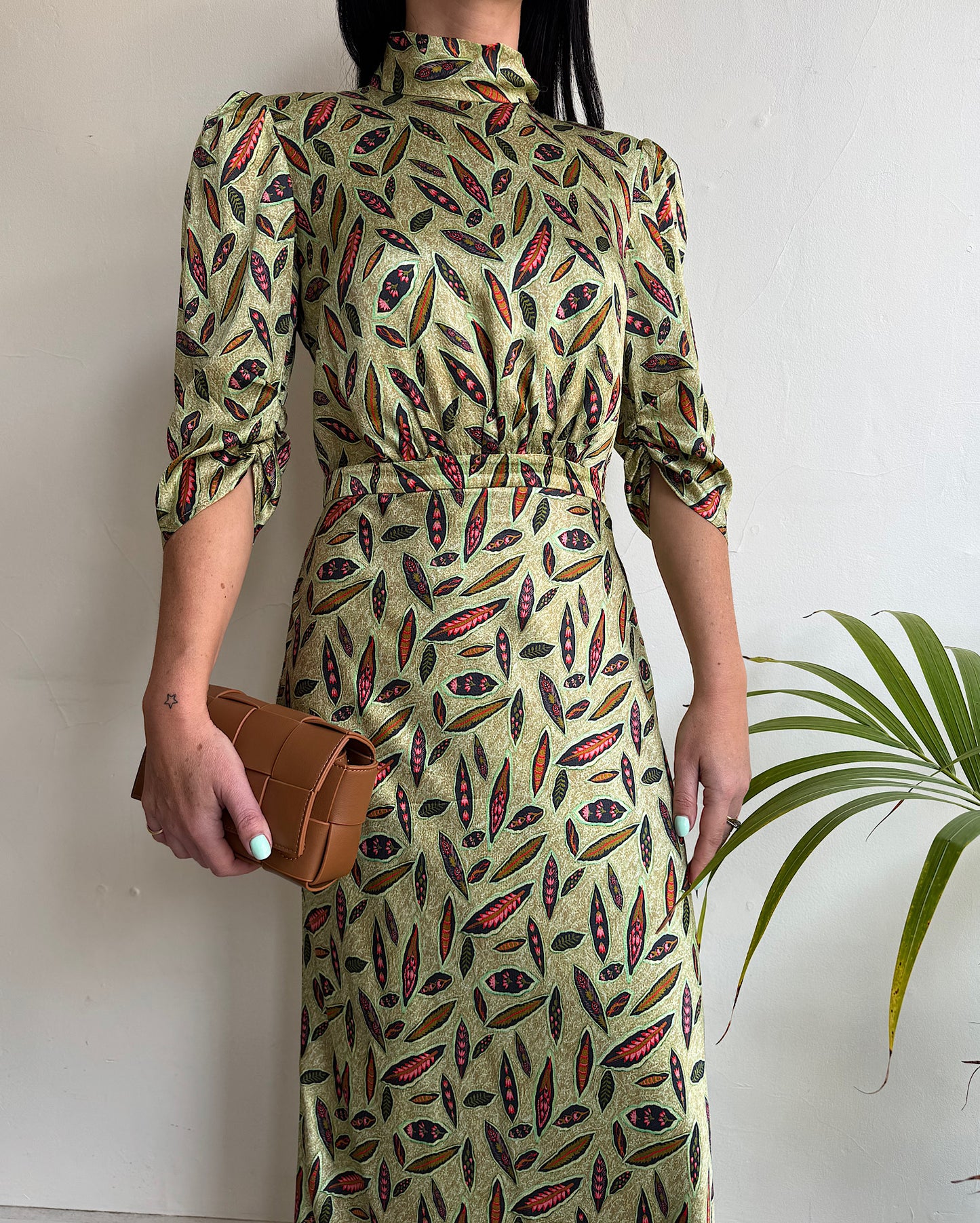 Saloni Green Silk Maxi Dress ~ Size 8