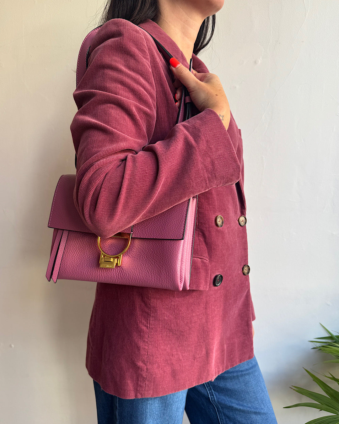 Wyse Dark Pink Needlecord Blazer ~ Size S
