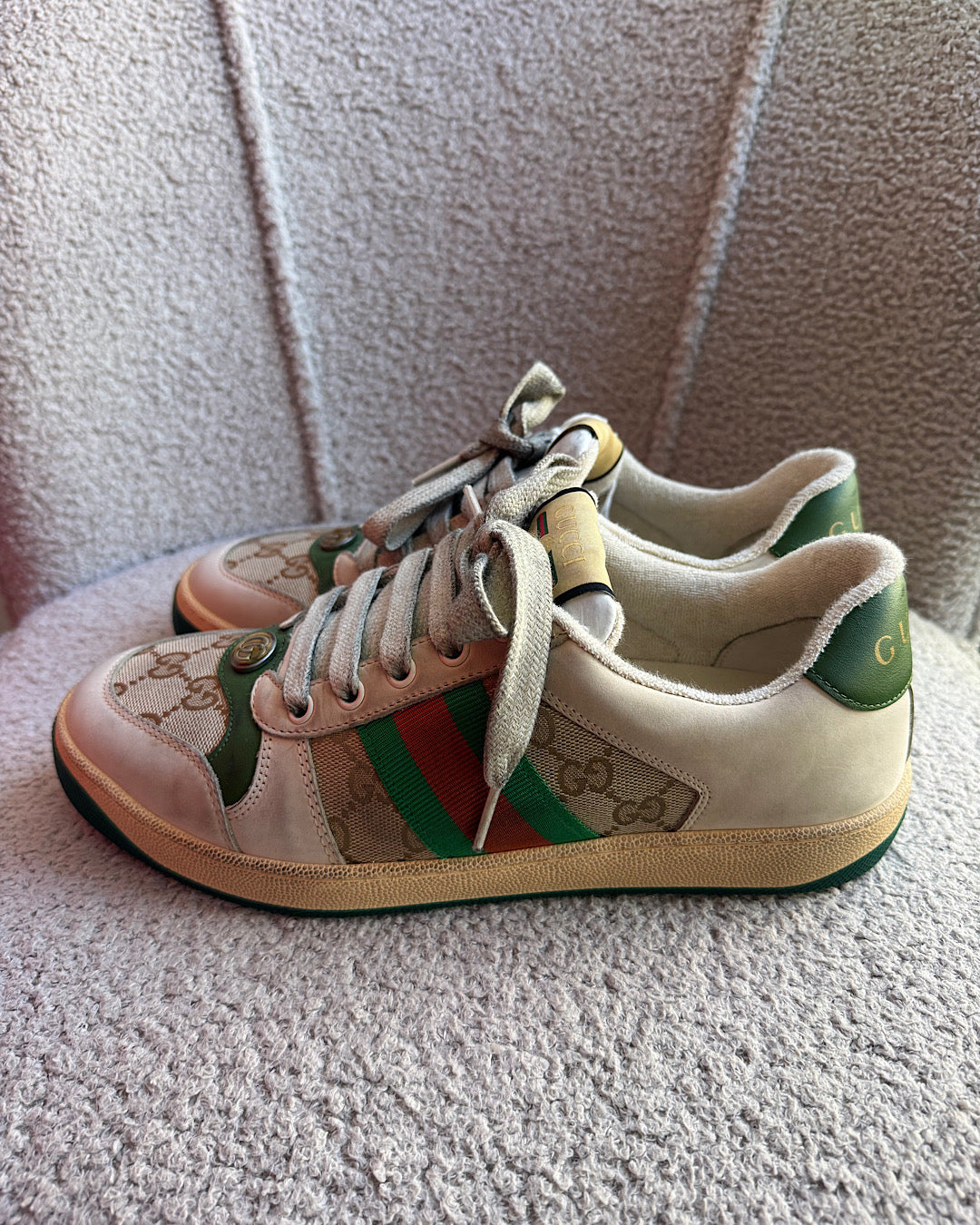 Gucci Screener Monogrammed Trainers ~ Size 6.5