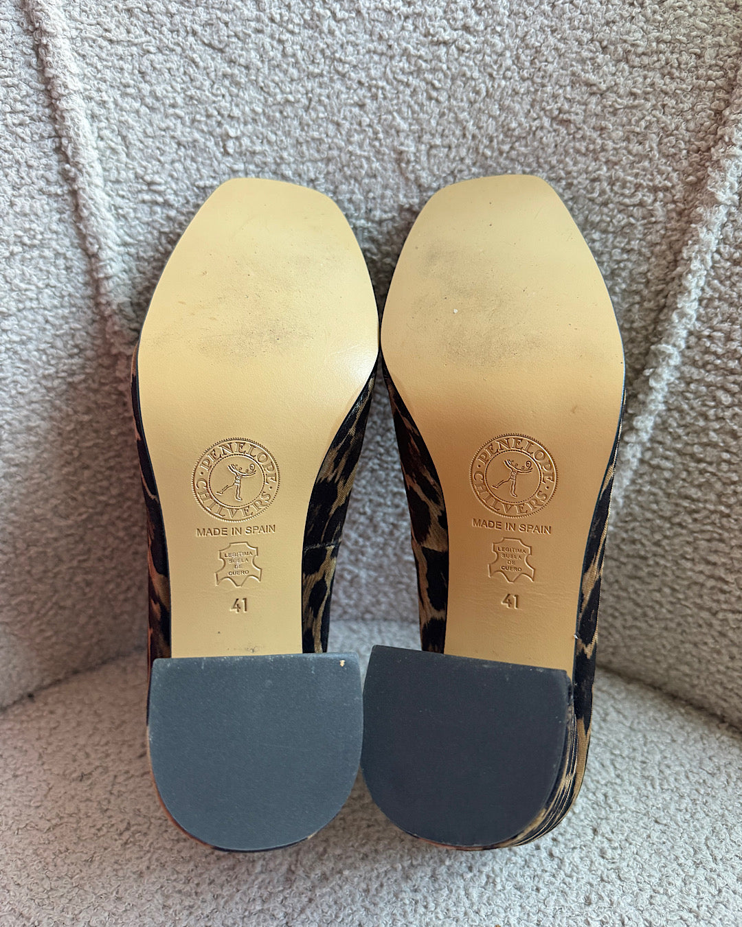 Penelope Chilvers Velvet Animal Print Heels ~ Size 8