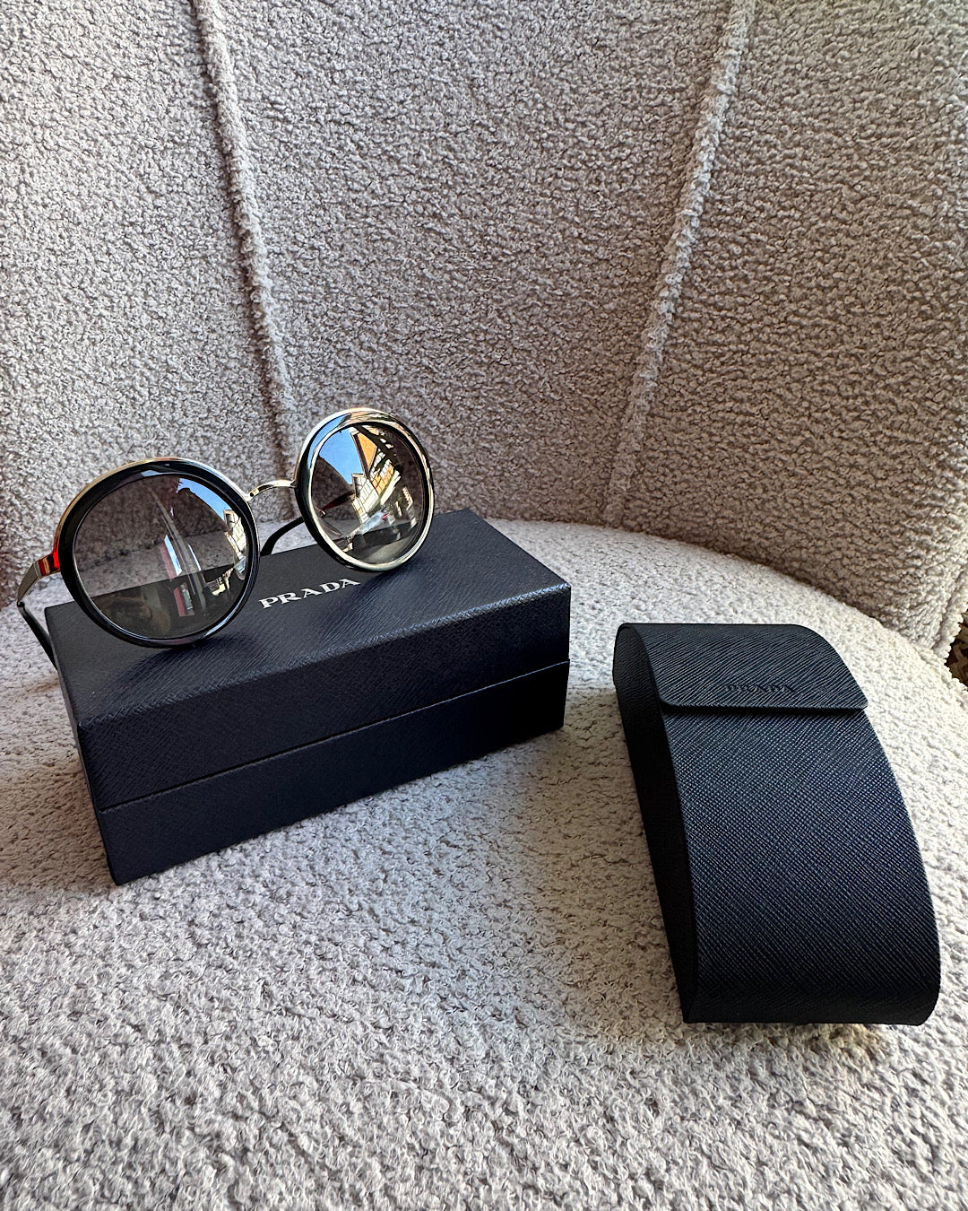 Prada Black Round Sunglasses