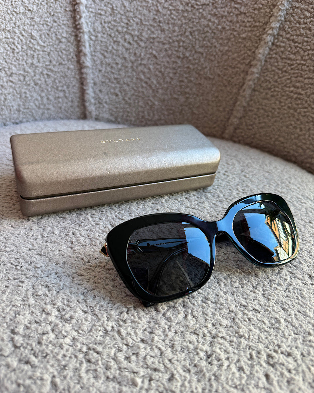 Bulgari Black Embellished Sunglasses