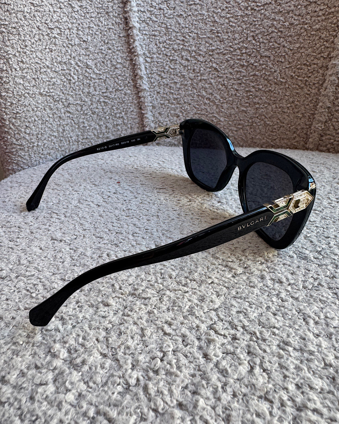 Bulgari Black Embellished Sunglasses