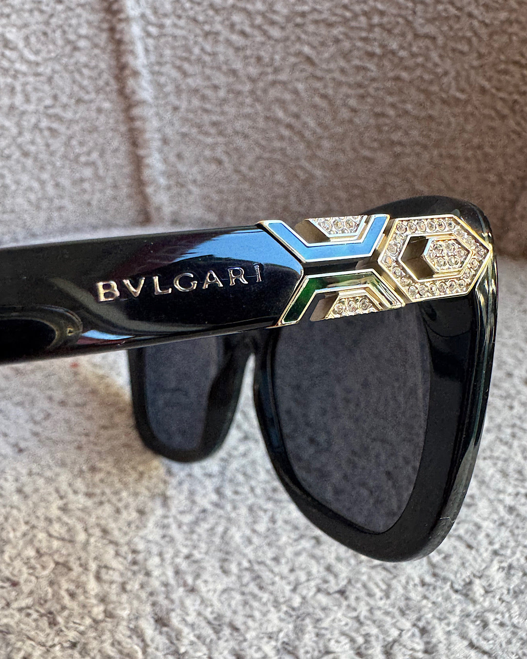 Bulgari Black Embellished Sunglasses