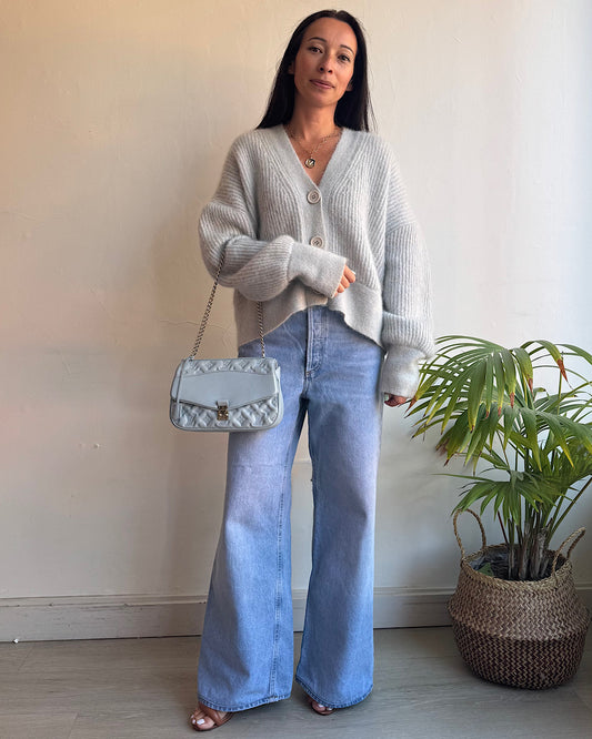 Anine Bing Ice Blue Mohair Cardigan ~ Oversized XS