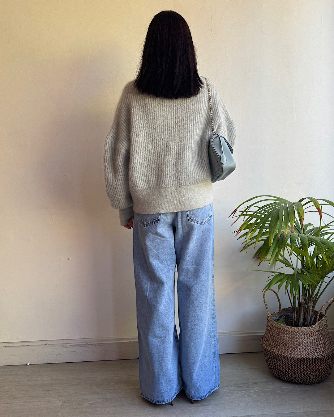 Anine Bing Ice Blue Mohair Cardigan ~ Oversized XS