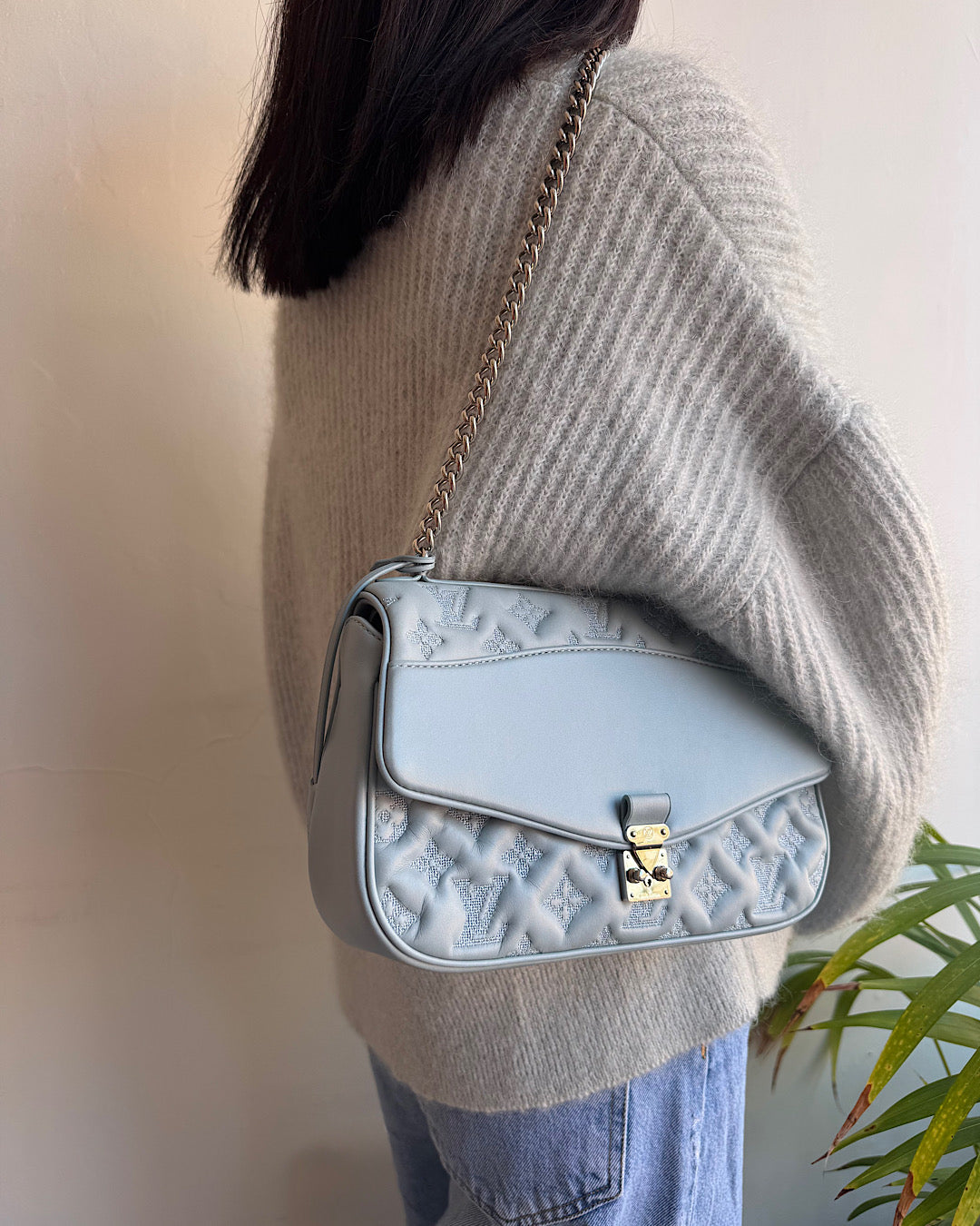 Anine Bing Ice Blue Mohair Cardigan ~ Oversized XS