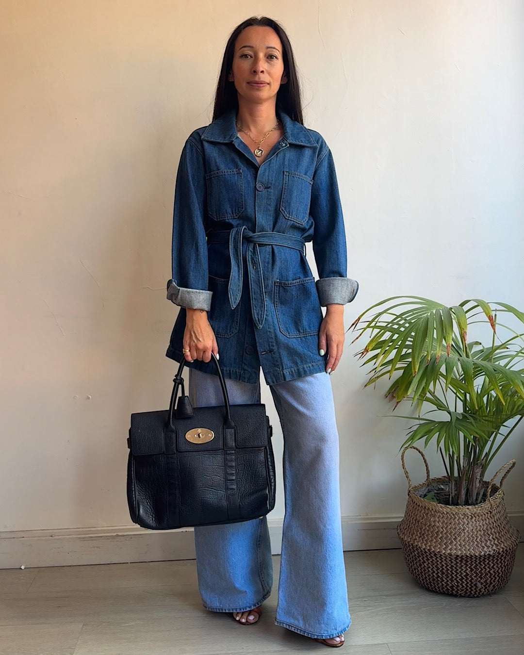 Reformation Belted Dylan Denim Jacket ~ Size M