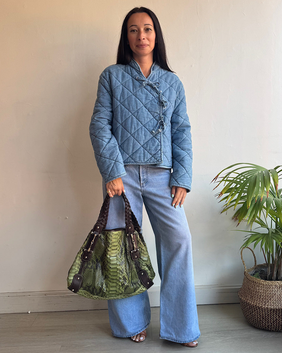 Rixo Rhae Denim Quilted Jacket ~ Size XS