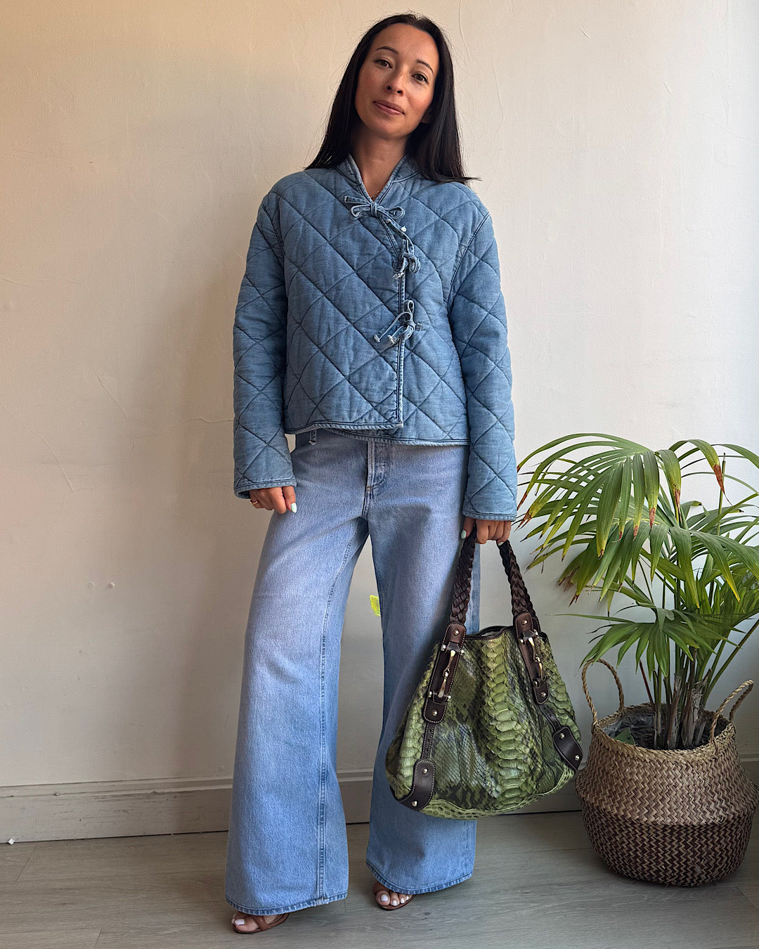 Rixo Rhae Denim Quilted Jacket ~ Size XS