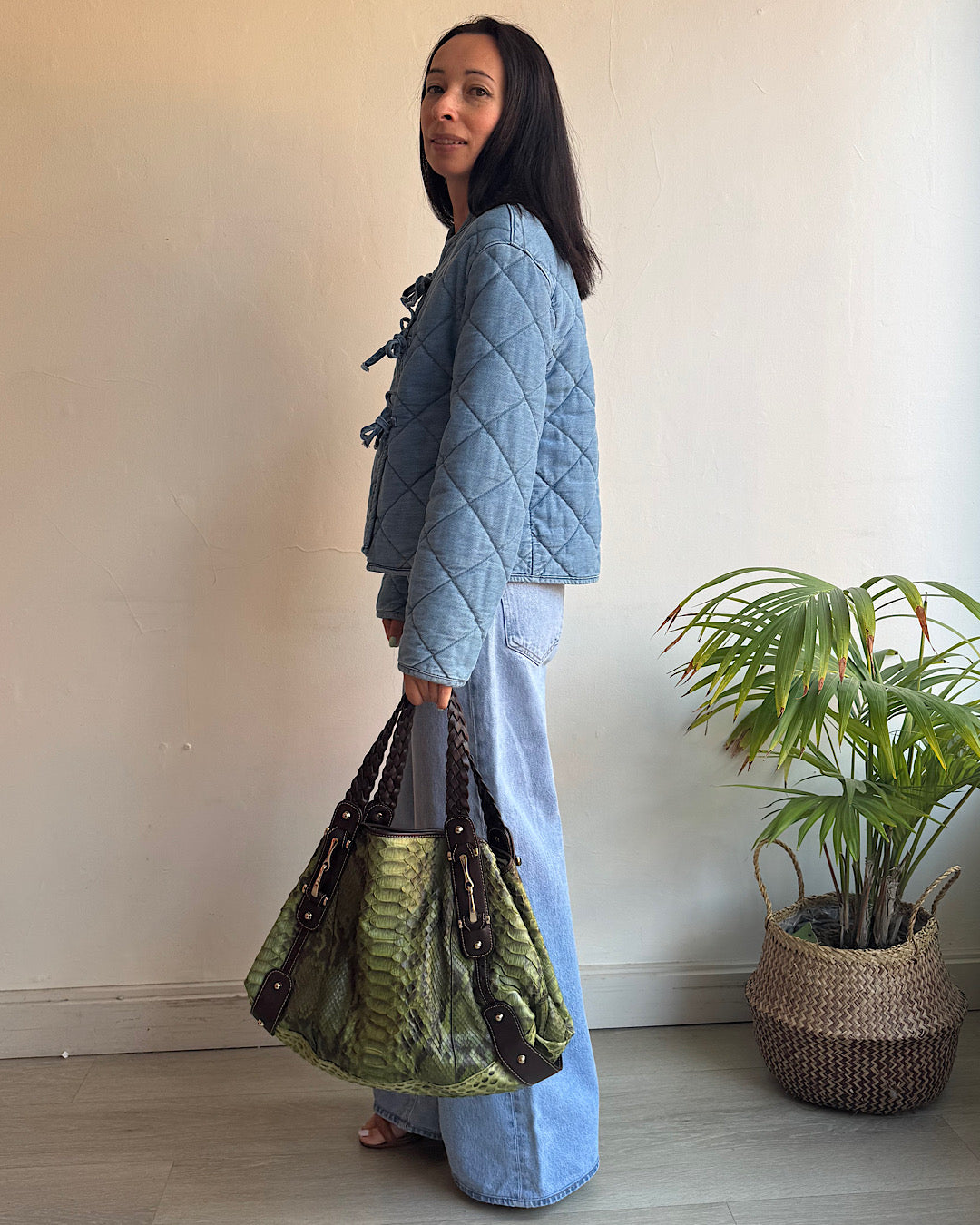 Rixo Rhae Denim Quilted Jacket ~ Size XS